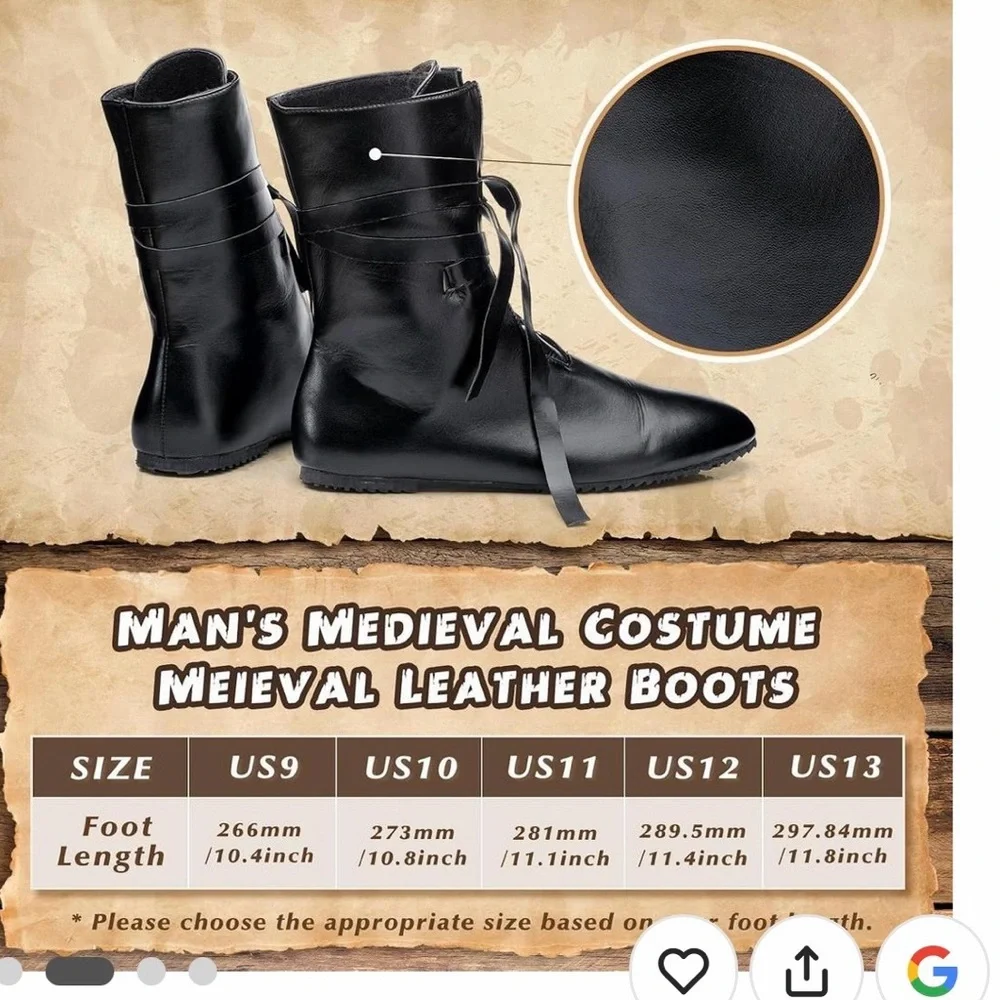 Mens medieval leather. boots